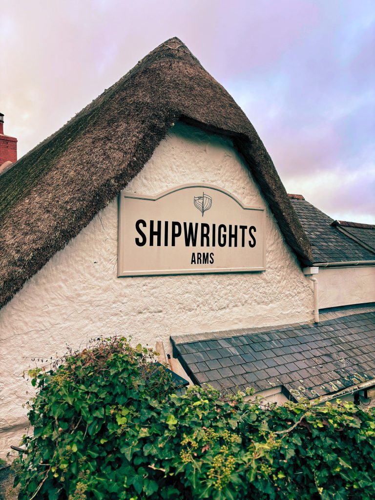The Shipwrights Arms in Helford a traditional thatched pub on the South West Coast Path