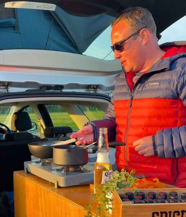 Field to Fork outdoor cooking on the Cornish coast with campfire food and coastal views